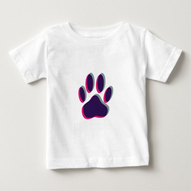 Aus dem Fokus heraus Dog Paw Print Baby T-shirt (Vorderseite)