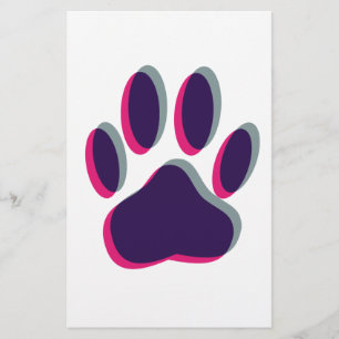 Aus dem Fokus heraus Dog Paw Print Briefpapier