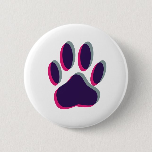 Aus dem Fokus heraus Dog Paw Print Button (Vorderseite)
