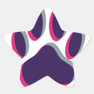 Aus dem Fokus heraus Dog Paw Print Stern-Aufkleber