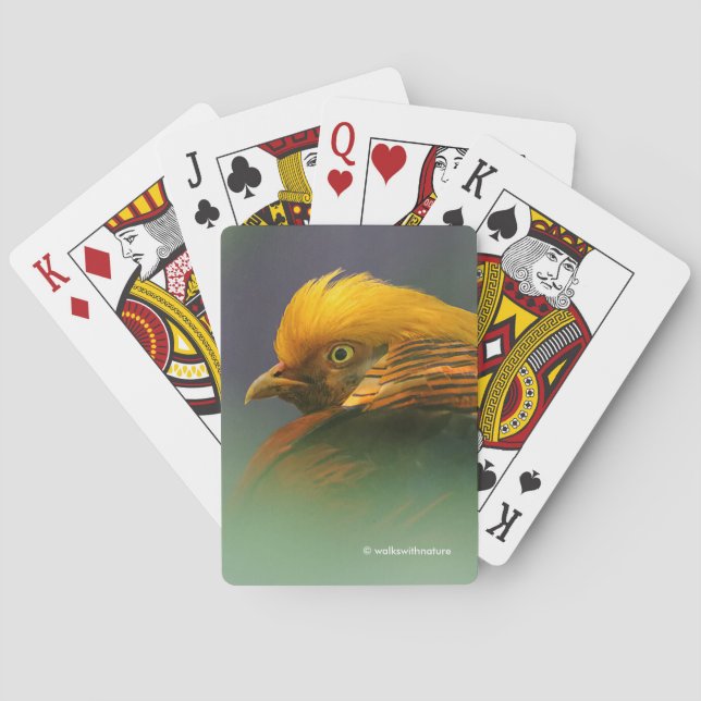 Aus dem Grünen heraus: Goldener Fasan Spielkarten (Rückseite)