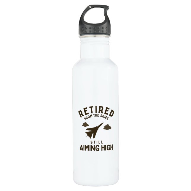 Aus dem Himmel lustige Luftwaffe Ruhestand Sprichw Edelstahlflasche (Vorderseite)