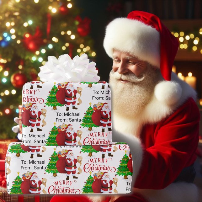 Aus dem Namen des Weihnachtsmannes frohe Weihnacht Geschenkpapier (Von Creator hochgeladen)