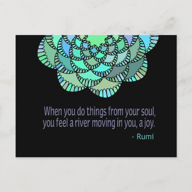 Aus dem Soul Rumi Zitat Postkarte (Vorderseite)