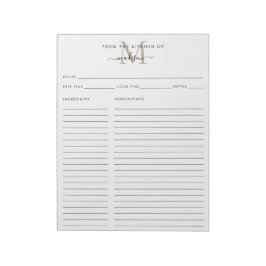 Aus dem Tafelblatt "Kitchen of Gold Monogram" Notizblock
