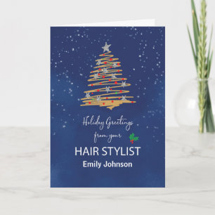 Aus dem Weihnachtsbaum der Hair Stylist anpassbare Karte