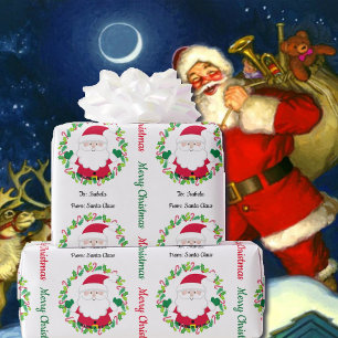 Aus dem Weihnachtsmann den Weihnachtskranz des Kin Geschenkpapier