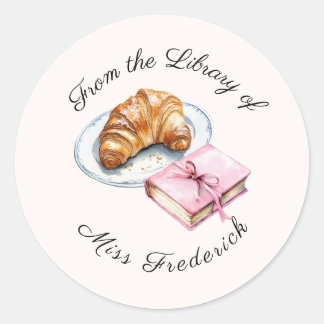 Aus der Bibliothek der Labels, Katzenlehrer-Aufkle Runder Aufkleber