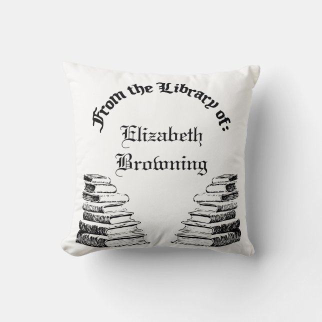 Aus der Bibliothek des benutzerdefinierten Pillow Kissen (Vorderseite)