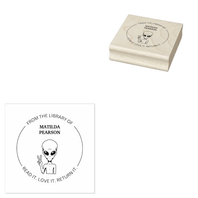 Aus der Bibliothek des Buches Funny Alien Gummistempel (Stempel)