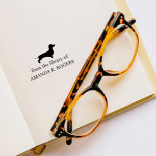 AUS DER BIBLIOTHEK DES DACHSHUND-FREUNDES GUMMISTEMPEL