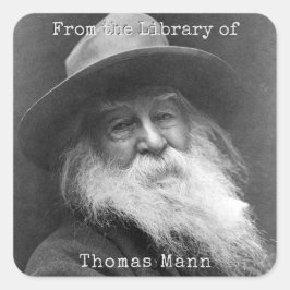Aus der Bibliothek des Walt Whitman Buchzeichen St Quadratischer Aufkleber