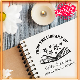 Aus der Bibliothek | Stars Vintag Book Permastempel