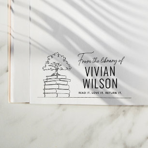 Aus der Bibliothek von Custom Name Exlibris Tree Gummistempel