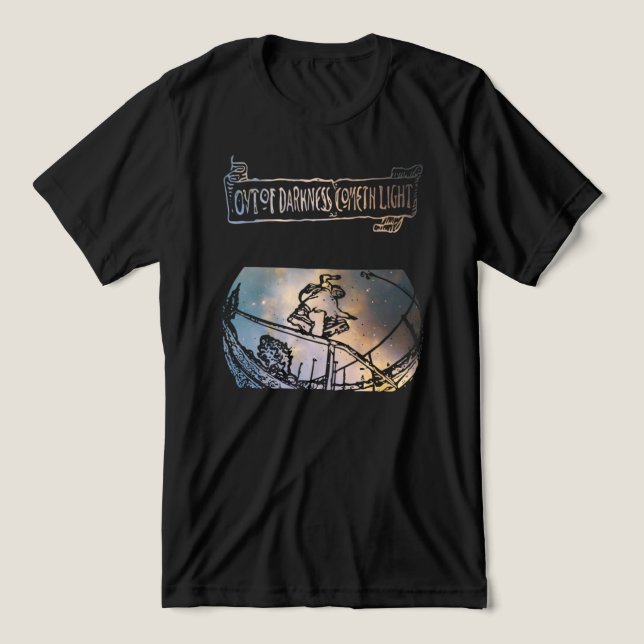 Aus der Dunkelheit kommt Licht-Inline-Skaten Tri-Blend Shirt (Design Vorderseite)