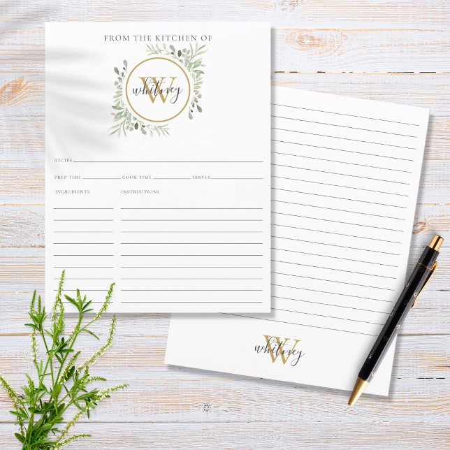 Aus der Greenery Monogram Rezept Card (Von Creator hochgeladen)