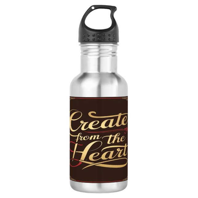 Aus der Herzflasche herstellen Edelstahlflasche (Vorderseite)