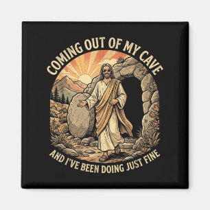 Aus der Höhle kommendes T-Shirt Jesus Christliche Magnet