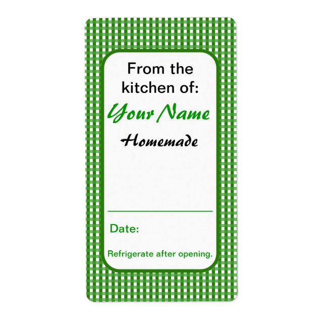 Aus der Küche der maßgeschneiderten Canning Labels (Vorne)