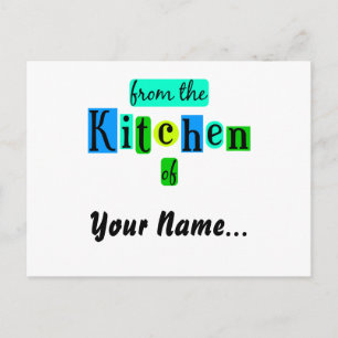 Aus der Küche der Retro Blues Rezept Card Postkarte