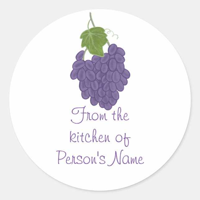 Aus der Küche, Grape Jam Jelly Lid Stickers (Vorderseite)