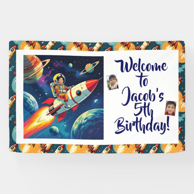 Aus diesem Weltraum ging Junge zum Geburtstag Banner (Horizontal)