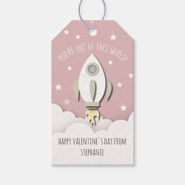 Aus diesem Weltraum rosa Klassenzimmer Valentine Geschenkanhänger (Vorderseite)