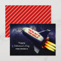 Aus dieser Welt der Retro-Rakete Kids Valentine