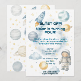 Aus dieser Welt kosmisch | Space Party - Geburtsta Einladung