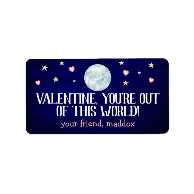 Aus dieser Welt Valentinaufkleber Adressaufkleber (Vorne)