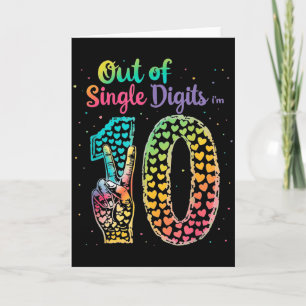 Aus einstellig bin ich 10 Tie-Dye-Geburtstag für G Karte