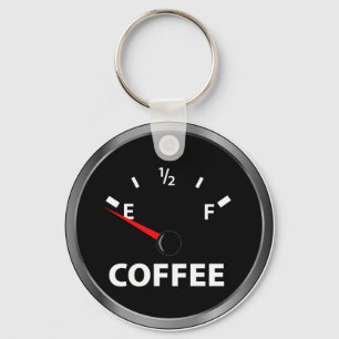 Aus Kaffee-Kraftstoffanzeige heraus Schlüsselanhänger