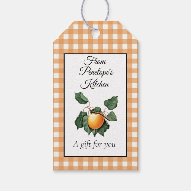 Aus Liebe aus Aprikosenkonfitüre hergestellt Geschenkanhänger (Vorderseite)