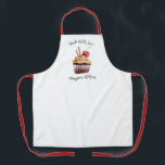Aus Liebe Backwaren Koch Schürze<br><div class="desc">Ein niedlicher Schokoladenkuchen mit Kirsche auf der Oberseite,  und die Worte "mit Liebe gemacht" schmücken diese backende Schürze. Personalisieren Sie es mit Ihrem Namen. Entworfen für Sie von BlackBerry Boulevard.</div>