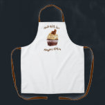 Aus Liebe Backwaren Koch Schürze<br><div class="desc">Ein niedlicher Schokoladenkuchen mit einem Stück Schokolade auf der Oberseite,  und die Worte "mit Liebe gemacht" schmücken diese backende Schürze. Personalisieren Sie es mit Ihrem Namen. Entworfen für Sie von BlackBerry Boulevard.</div>