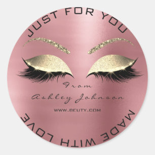 Aus Liebe Glitzer Lashes Gold Bean Makeup Runder Aufkleber