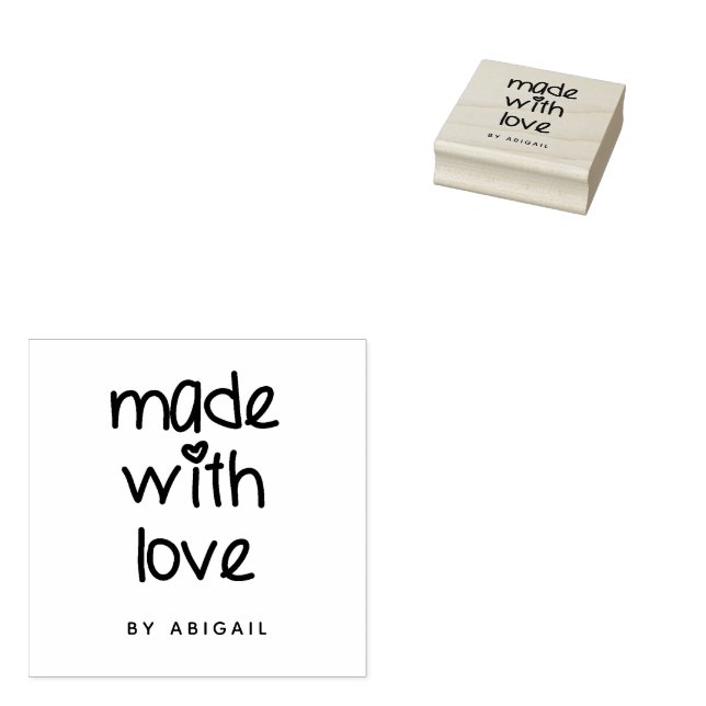 Aus Liebe - Niedliche Typografie Personalisiert Gummistempel (Stempel)