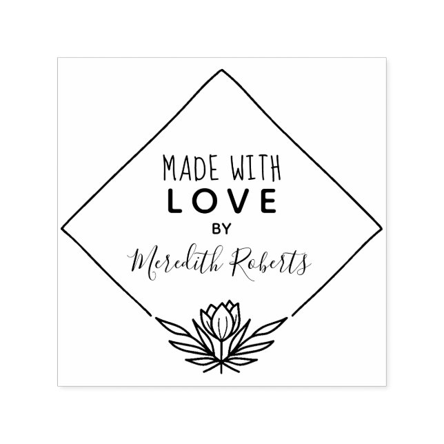 Aus Liebe Personalisiert Lotus Blume Permastempel (Design)
