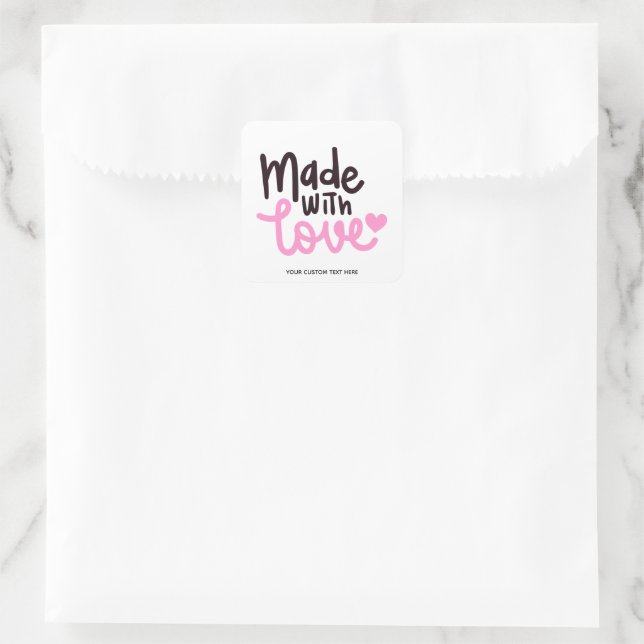 Aus Liebe Personalisiert rosa Aufkleber 2 (Tasche)
