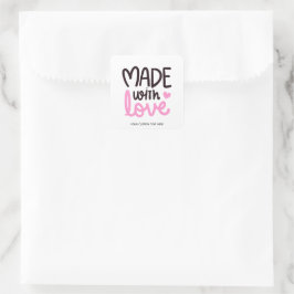 Aus Liebe Personalisiert rosa Quadrat Aufkleber 5