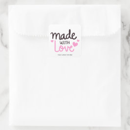 Aus Liebe Personalisiert rosa Quadrat Aufkleber 6