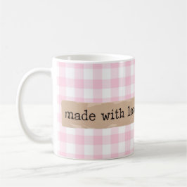 Aus Liebe-Rosa und Weiß-Karos Kaffeetasse