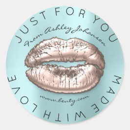 Aus Liebe rot Kiss Blue Aqua Makeup Lippen Runder Aufkleber