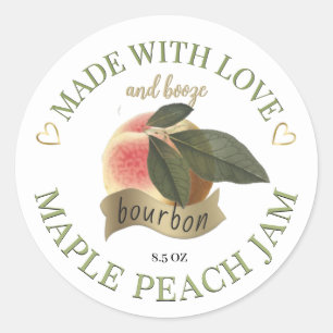 Aus Liebe und Bourbon Maple Pfirsichstempel Runder Aufkleber