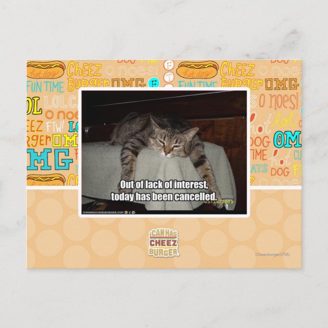 Aus Mangel an Interesse Postkarte (Vorderseite)