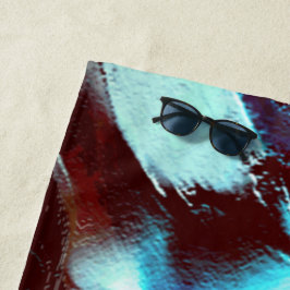 aus mattem Metall, braun bis zyangraditiv Strandtuch