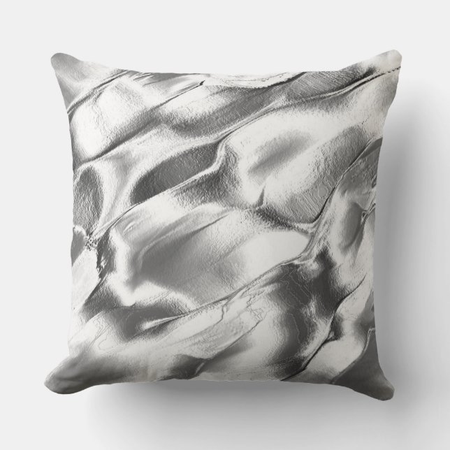 Aus mattem Metall geschnitzt, in Grautönen Kissen (Vorderseite)