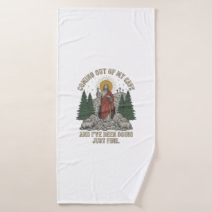 Aus meiner Höhle kommend Auferstehungs-Lyrik-Shirt Badehandtuch