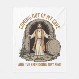Aus meiner Höhle kommend Lustiges Christliches Vin Fleecedecke