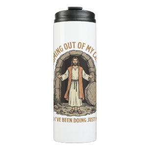 Aus meiner Höhle kommend Lustiges Christliches Vin Thermosbecher